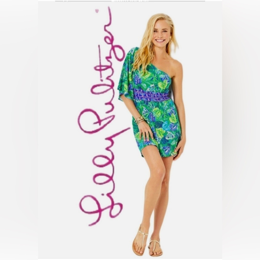 NWT Lilly Pulitzer Niki Green Floral Romper